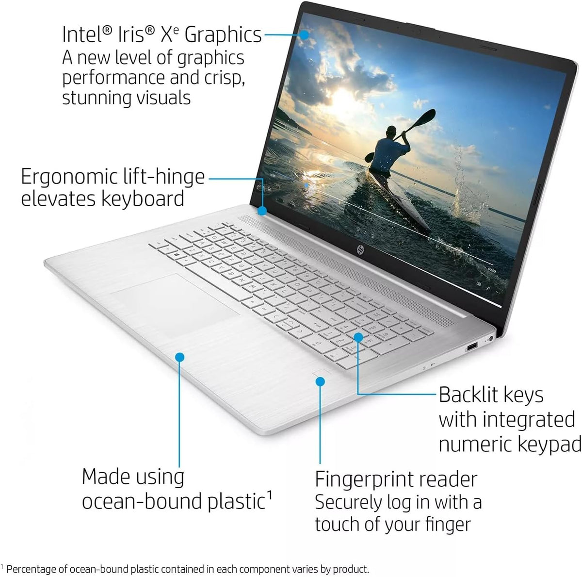17.3" Full HD IPS Laptop with Intel Core i7, 8GB DDR4, 512GB SSD, Silver P1646