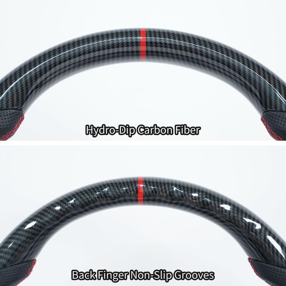 Carbon Fiber Perforated Leather Grip Steering Wheel V2262