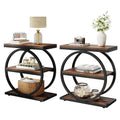 3-Tier Narrow Wood Side Table with Storage L121889