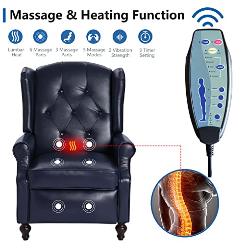 Tufted Fabric Pushback Recliner Chair with Remote Control R1509