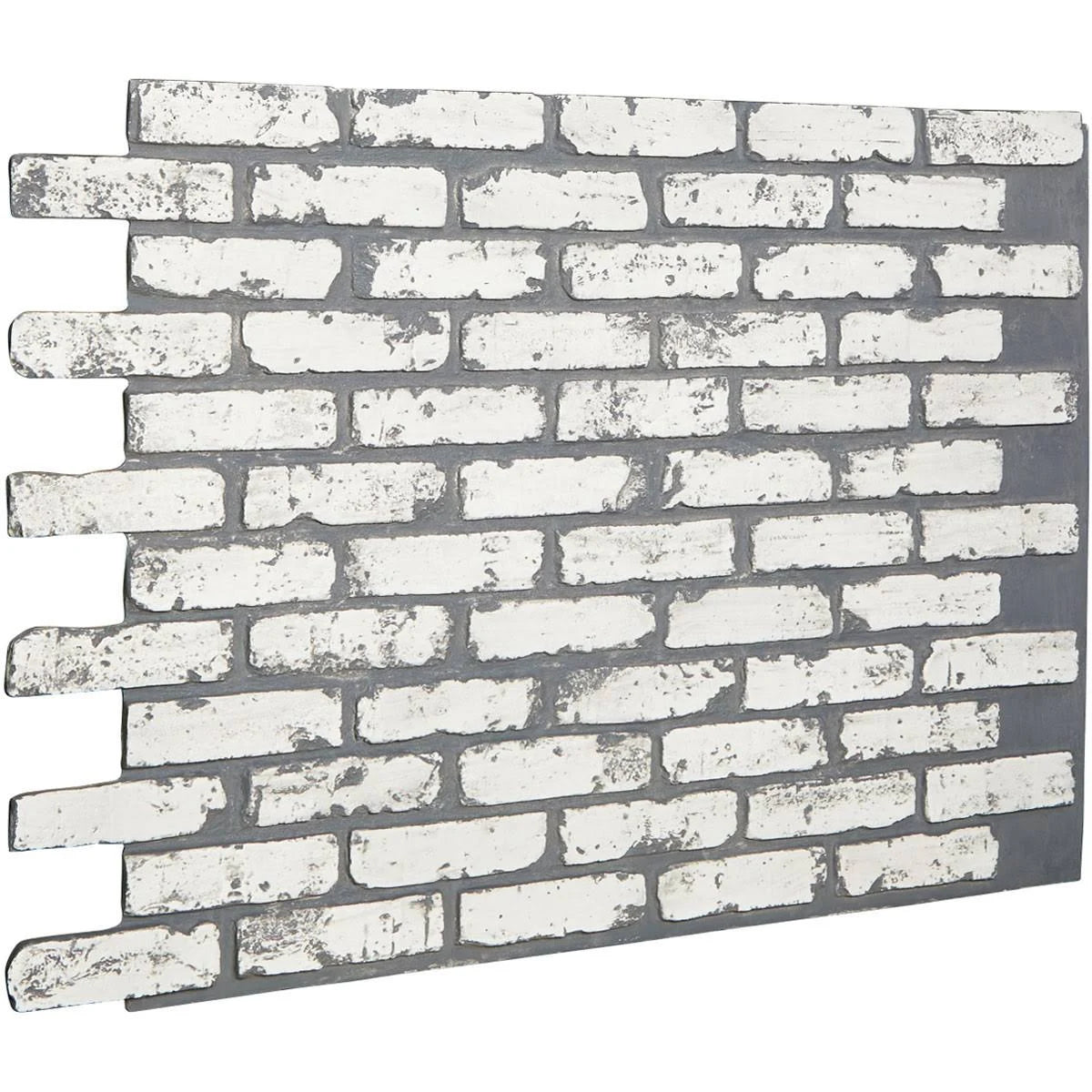 White Faux Brick Siding Panel U54388