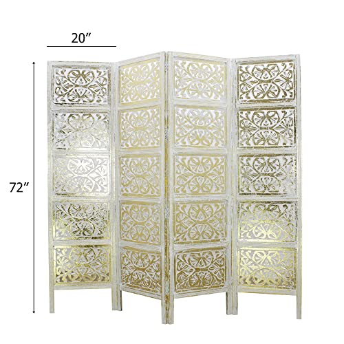 4 Panel Wooden Room Divider Screen U6418