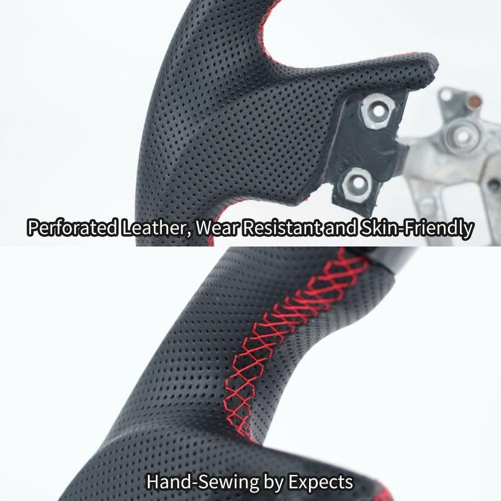 Carbon Fiber Perforated Leather Grip Steering Wheel V2262