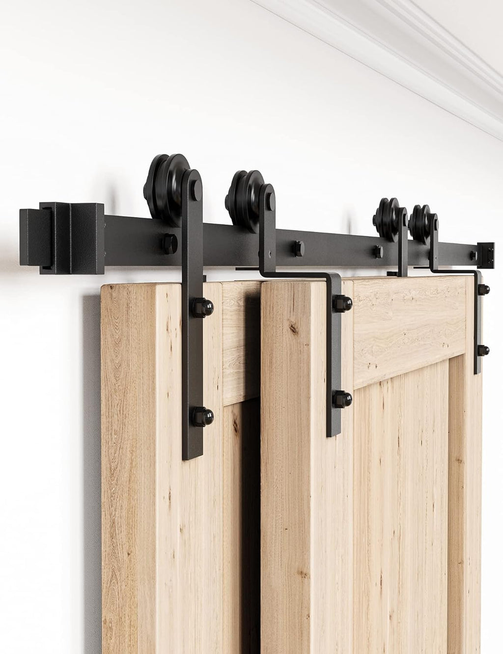 6FT Single Track Bypass Barn Door Hardware Kit E471210