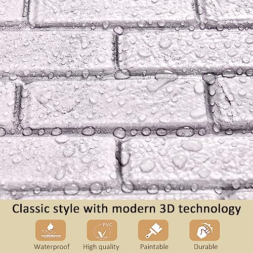 10Pcs 3D Wall Panels Peel and Stick PVC Faux Stone Backsplash Y2004