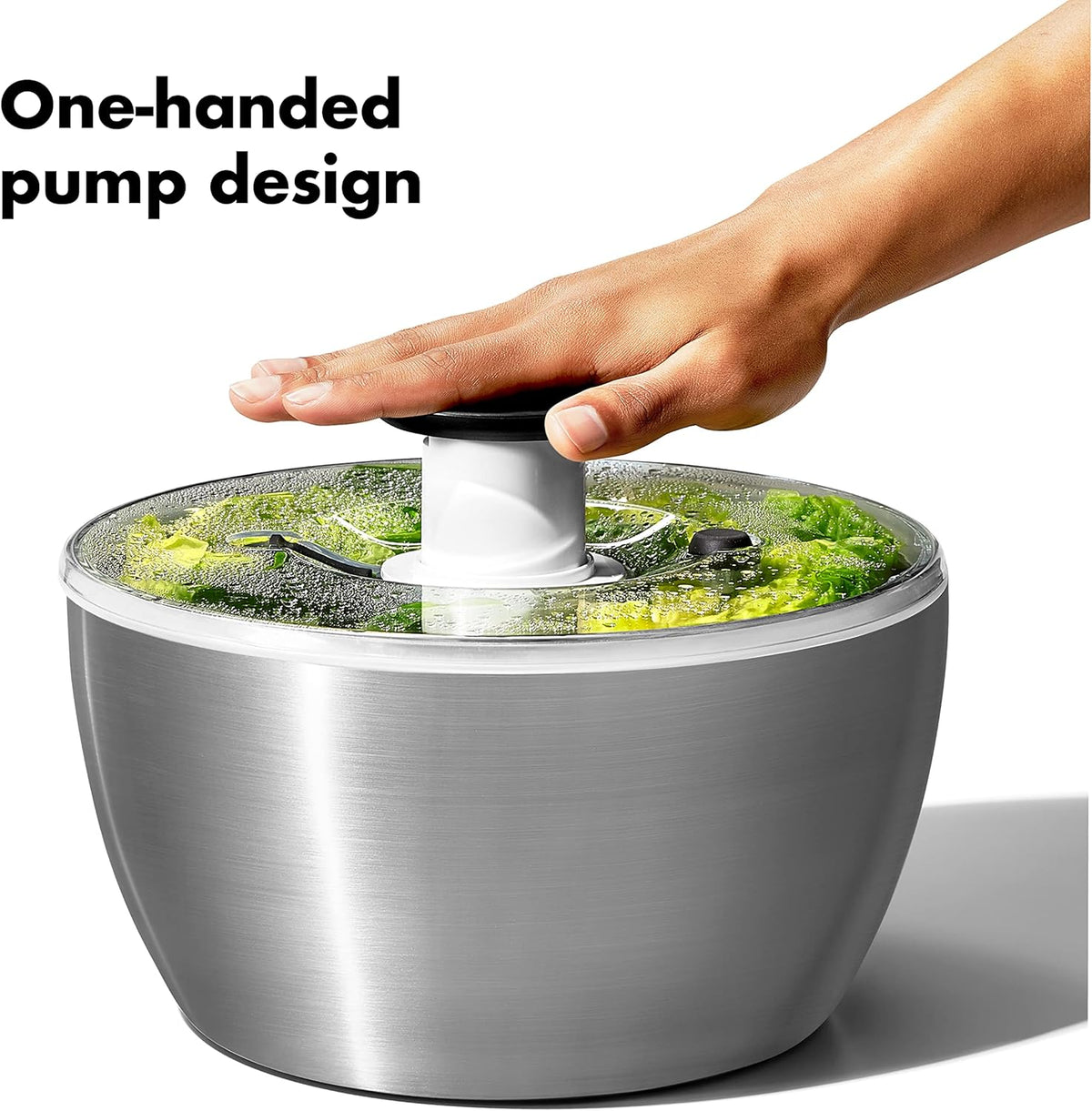 6.34 Qt Stainless Steel Salad Spinner J842945