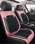 Leather Car Seat Covers 5 Seats Full Set Black Pink L358335