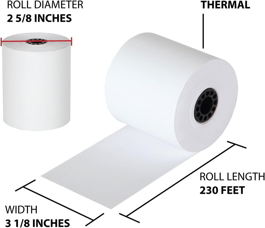 Thermal Cash Register POS Paper Rolls 3 1/8 x 230' BPA Free 32 Pack X440