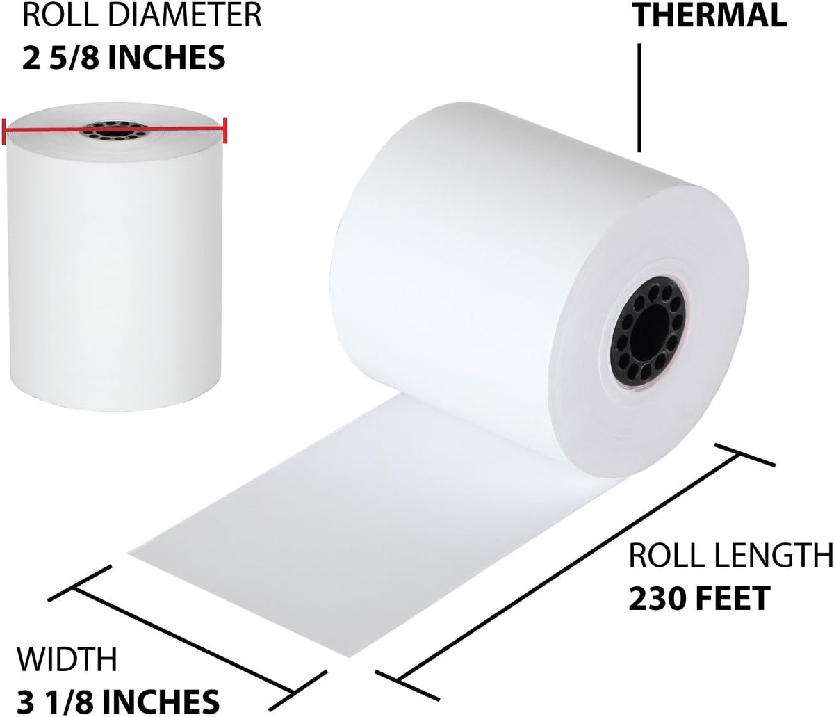 Thermal Cash Register POS Paper Rolls 3 1/8 x 230' BPA Free 32 Pack X440