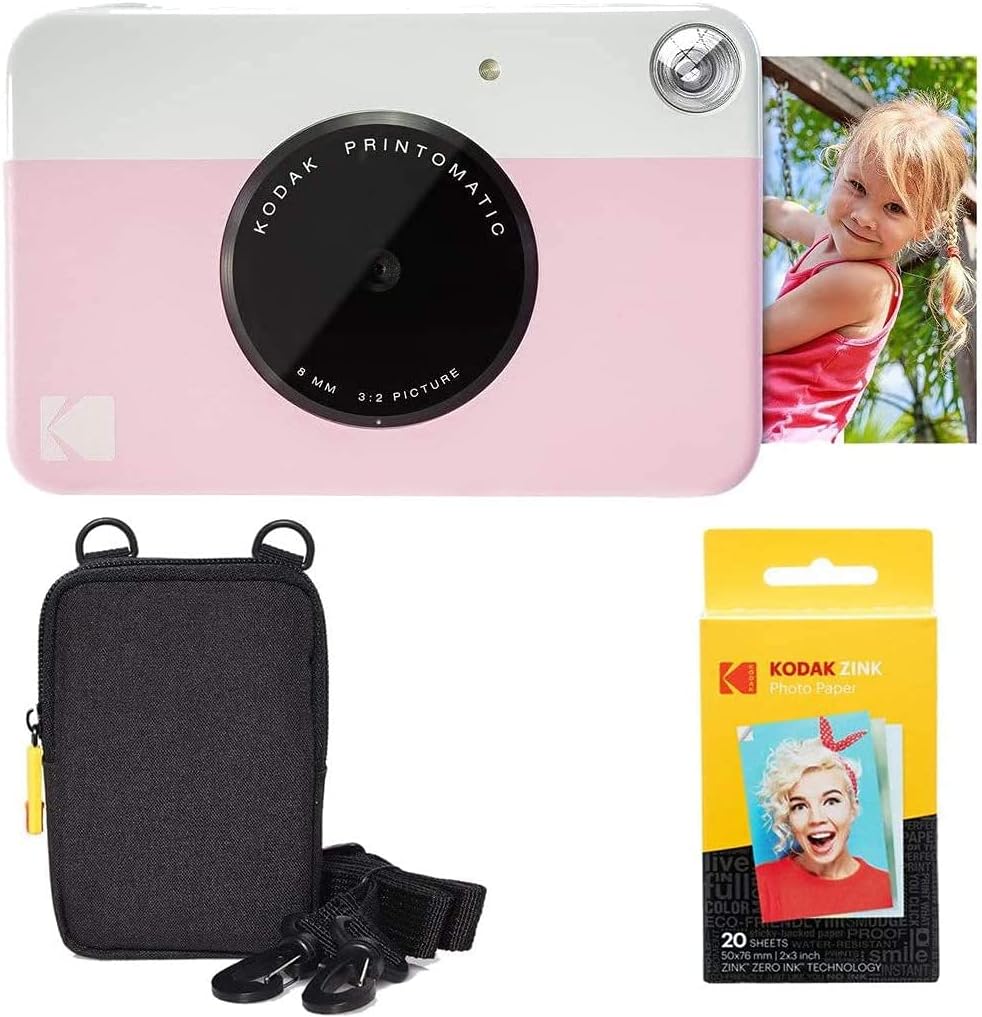 Grey Instant Camera with Zink Paper and Case K5618