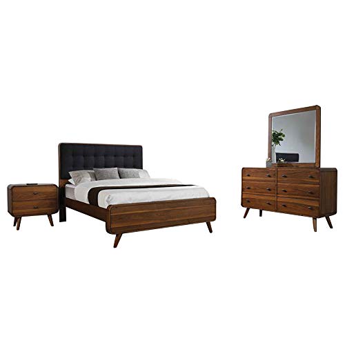 Dark Walnut Eastern King Bed 4-Piece Set I93527