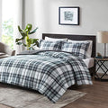 Black King 3 Piece Plaid Comforter Set F7779