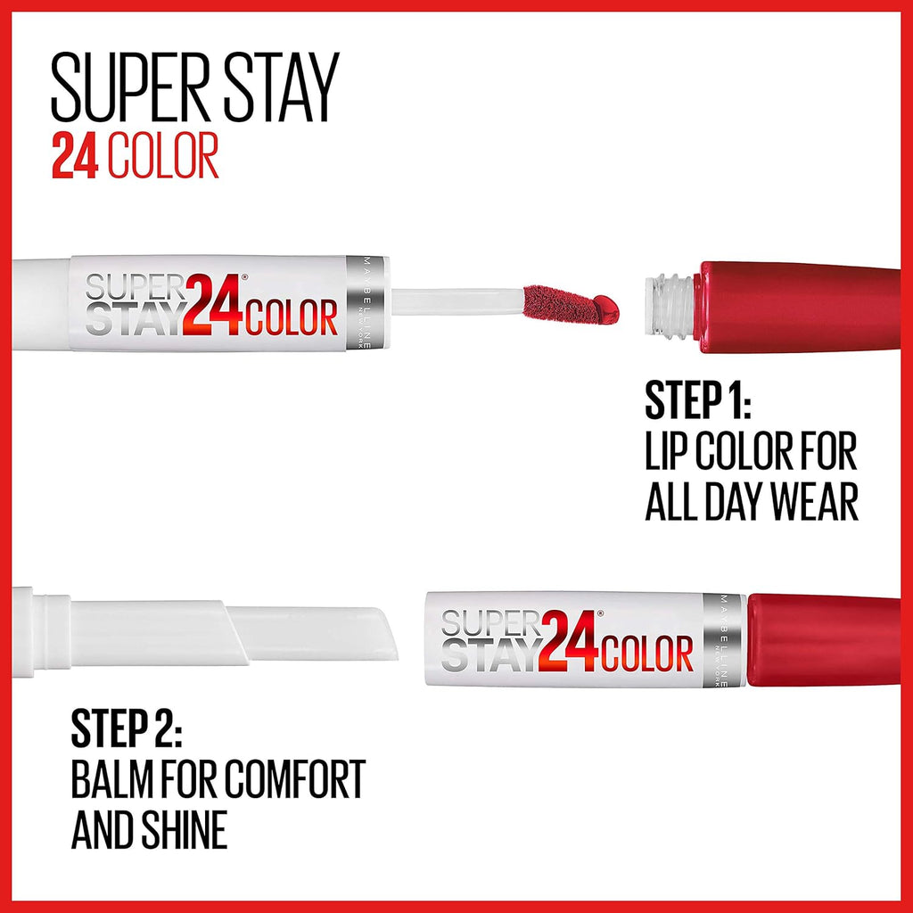 2-Step Long Lasting Liquid Lipstick, Red, 1 oz (Pack of 2) P558