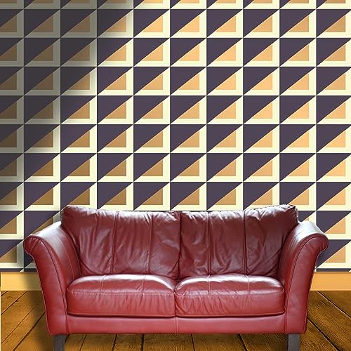 Brown Wall Sticker Geometry Lattice Line Wallpaper 118" X 110" N8236