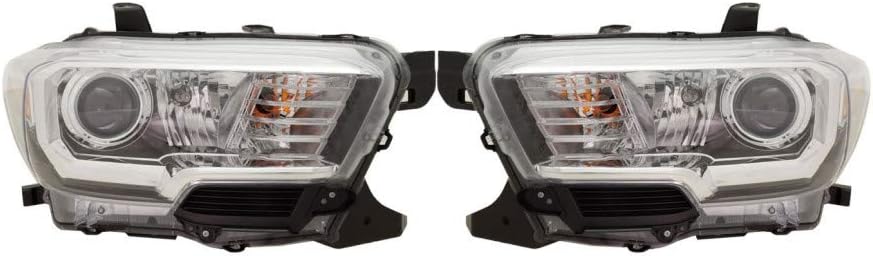Toyota Tacoma Headlight 2018 Pair Driver and Passenger Side Halogen Type F181