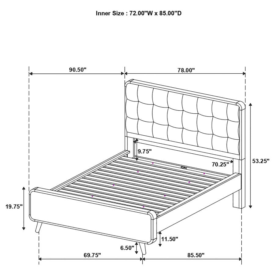 Dark Walnut Eastern King Bed 4-Piece Set I93527