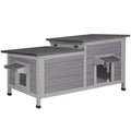 Feral Cat Shelter 2-Room Outdoor Cat House R1746