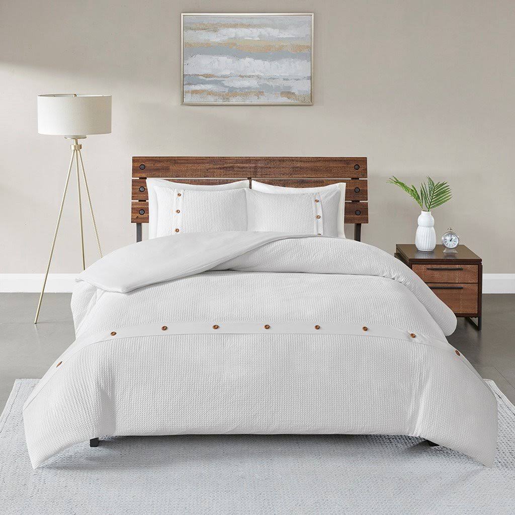 3 Piece Cotton Waffle Weave Duvet Cover Set U347