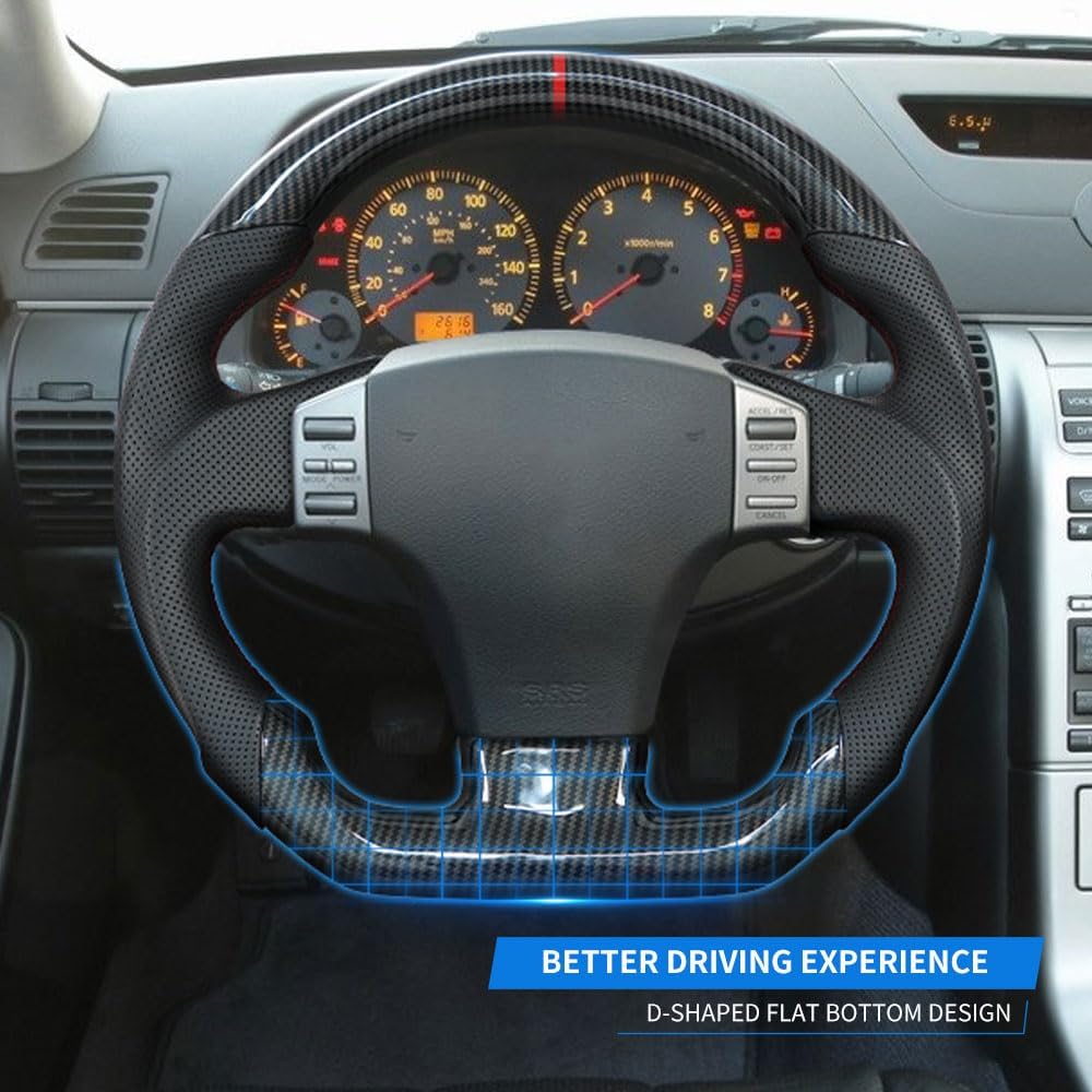 Carbon Fiber Perforated Leather Grip Steering Wheel V2262