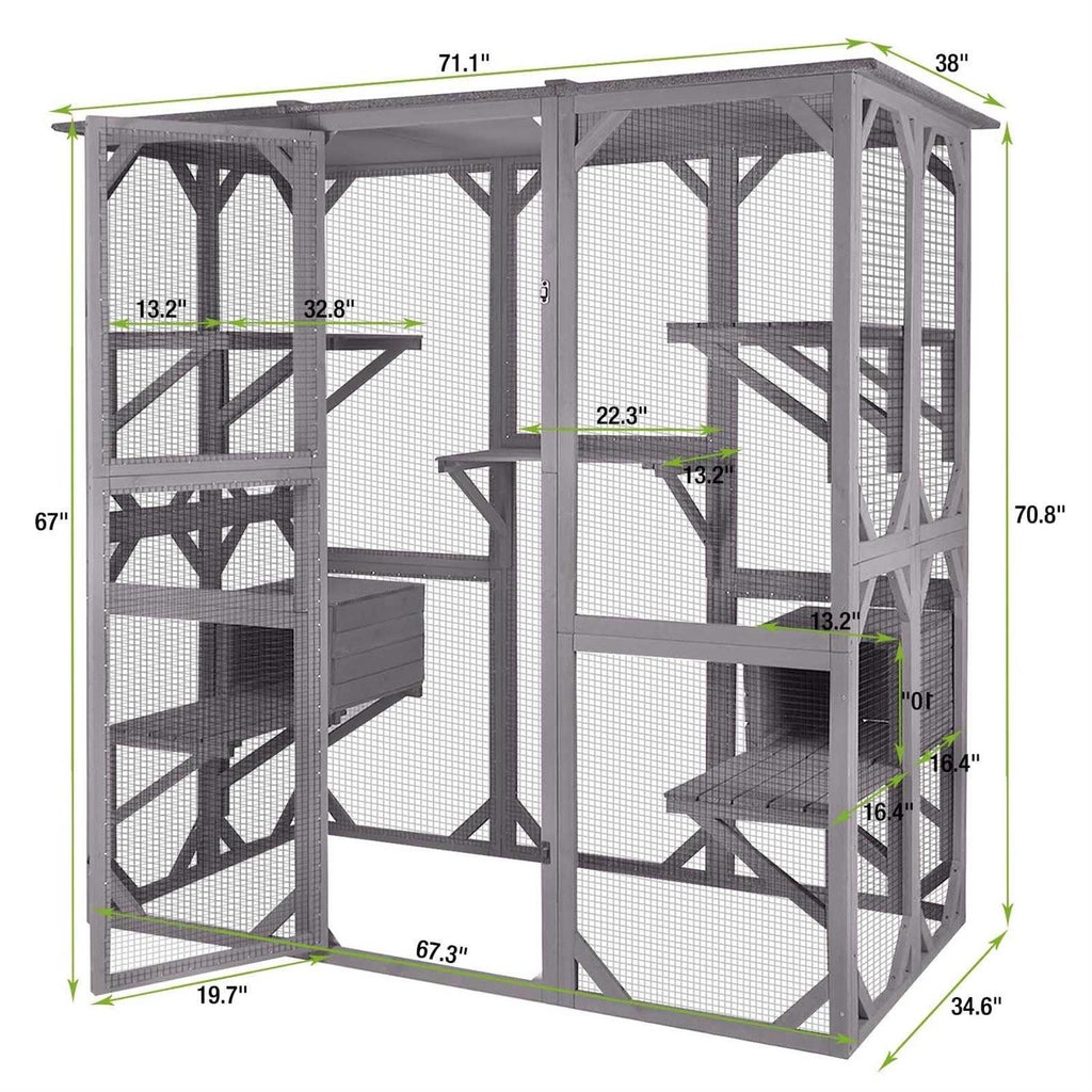 Large Cat House Outdoor Cat Enclosure M7313