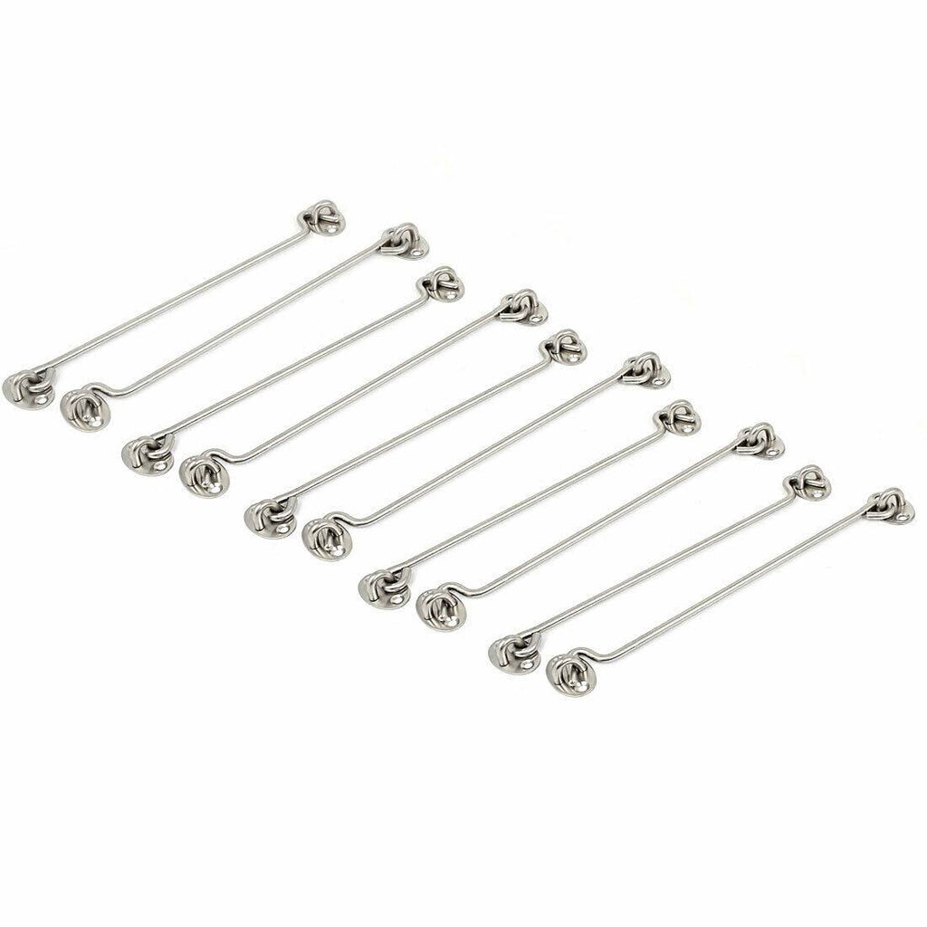 Window Shed Gate Door Latch Lock Catch Eye and Hook Clasp 10pcs J3289
