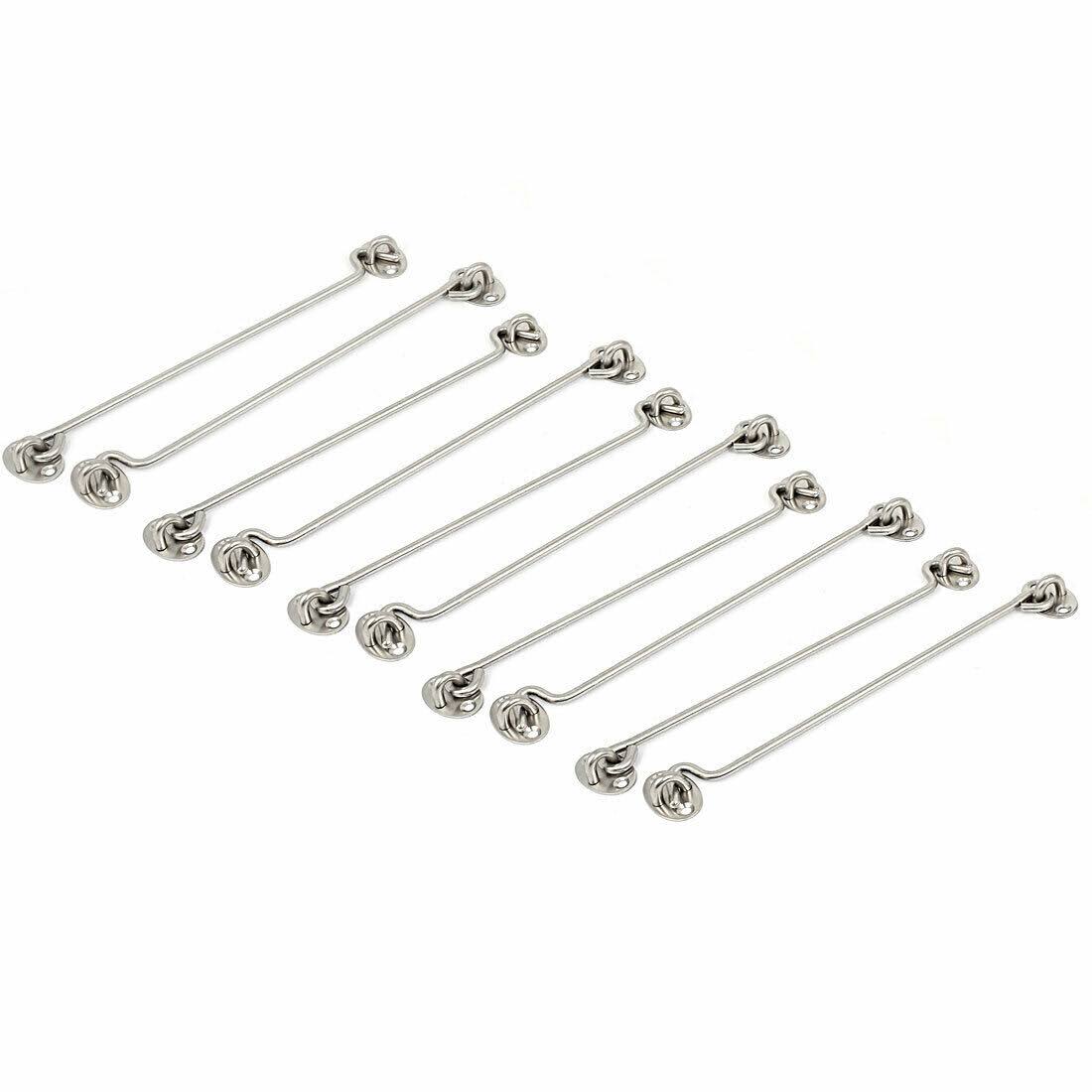 Window Shed Gate Door Latch Lock Catch Eye and Hook Clasp 10pcs J3289
