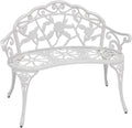 White Cast Aluminum Outdoor Garden Bench H58842