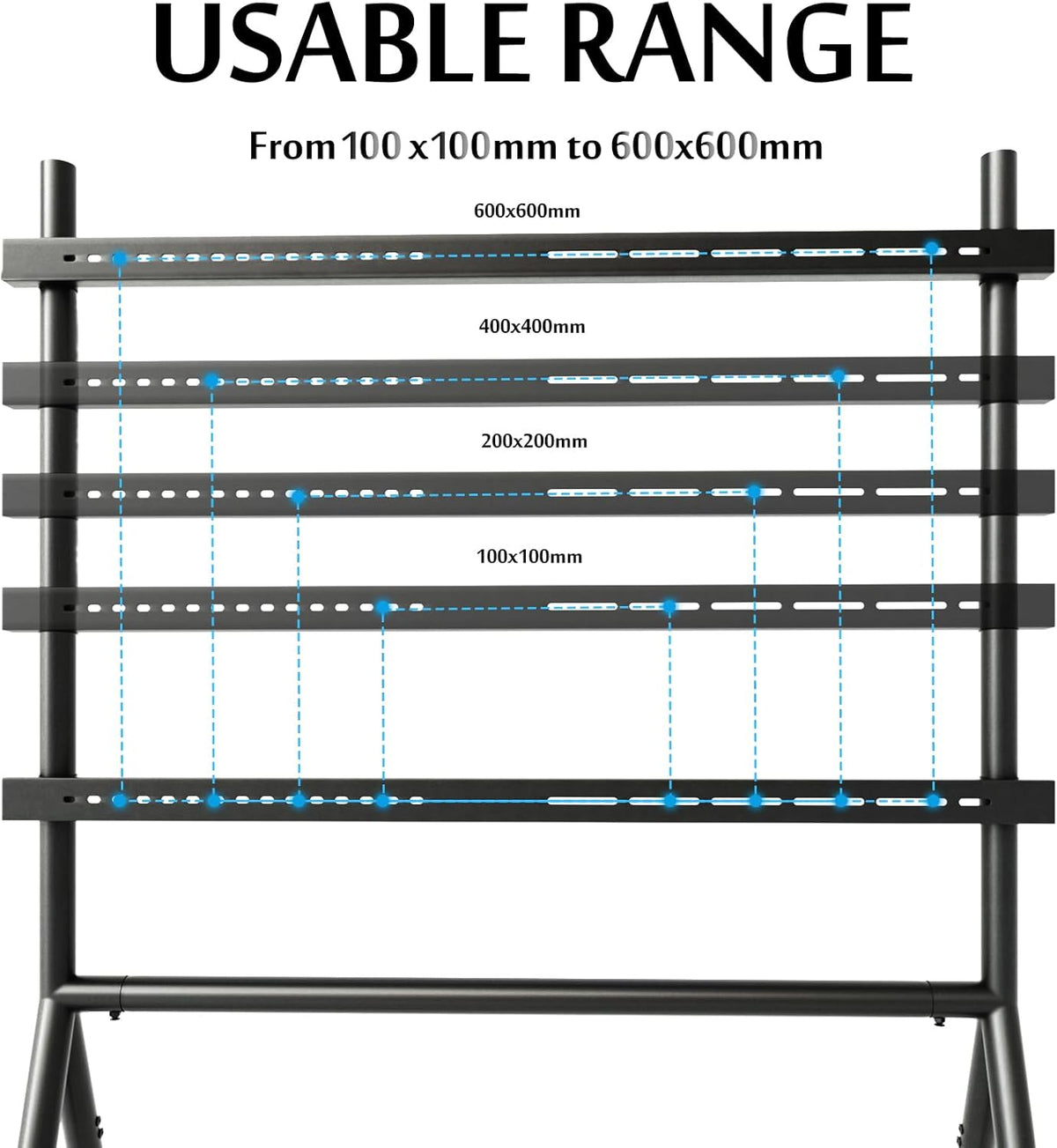 TV Easel Stand 37"-70" inch Adjustable with Wheels X195