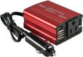 150W Car Power Inverter 12V DC to 110V AC Converter with 3.1A Dual USB, Pack of 2 M835520