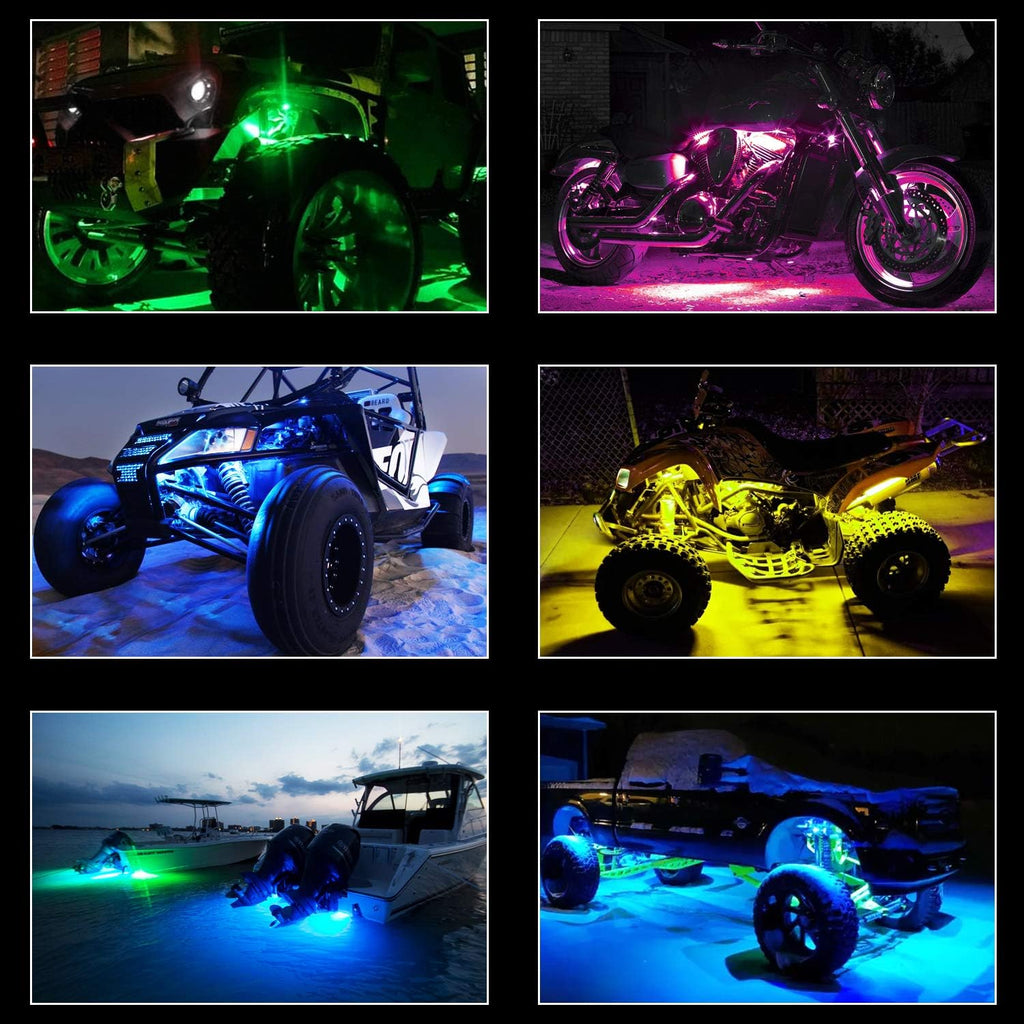RGB LED Rock Light Kits with 6 Pods, Pack of 2 H118603