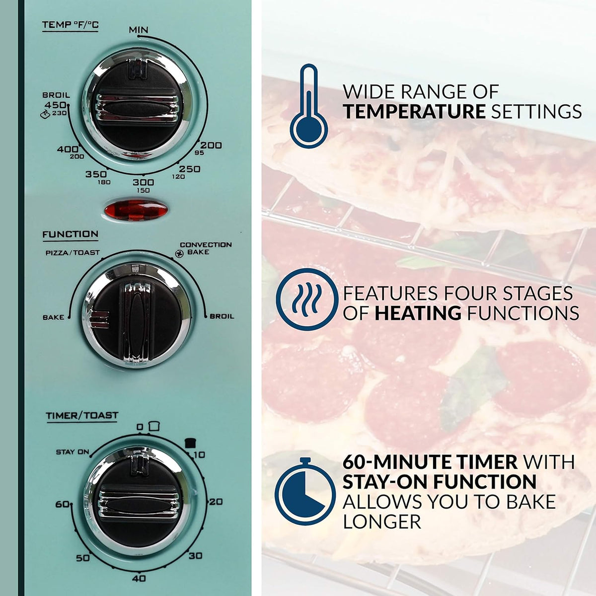 0.7-Cu. Ft. Retro Convection Toaster Oven, Aqua W433960
