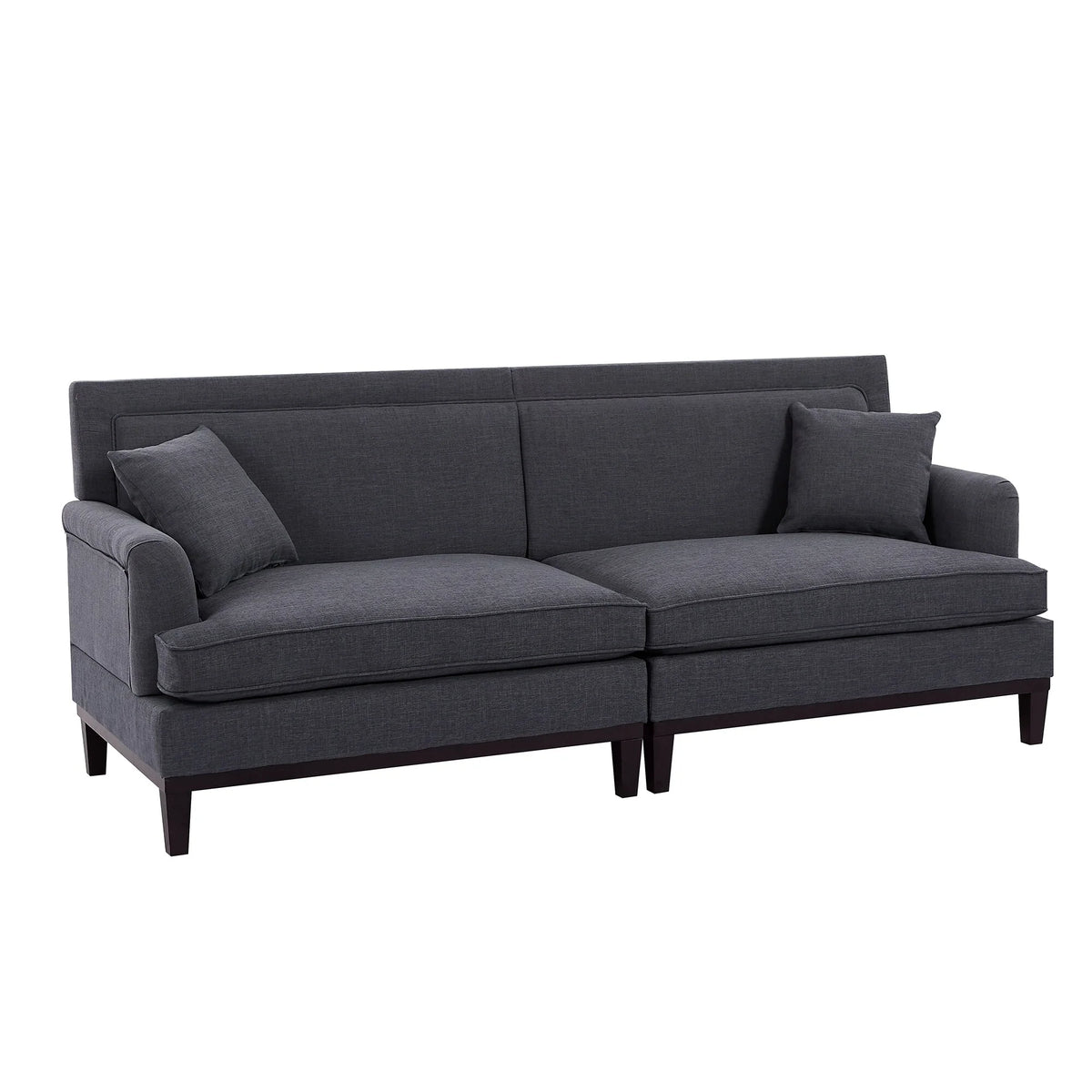 Grey Sleeper Loveseat with 2 Throw Pillows M82316