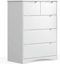 White 5 Drawer Wood Dresser Z1753