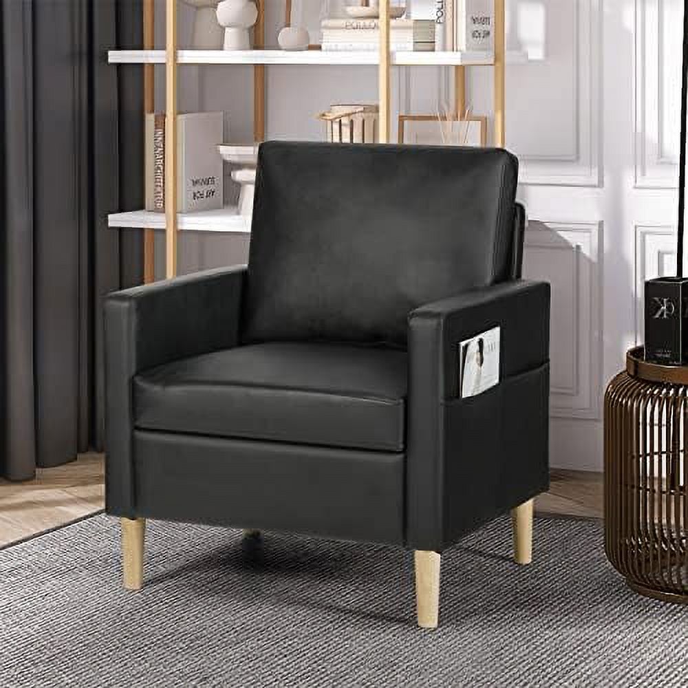 Black Faux Leather Accent Arm Chair X730952