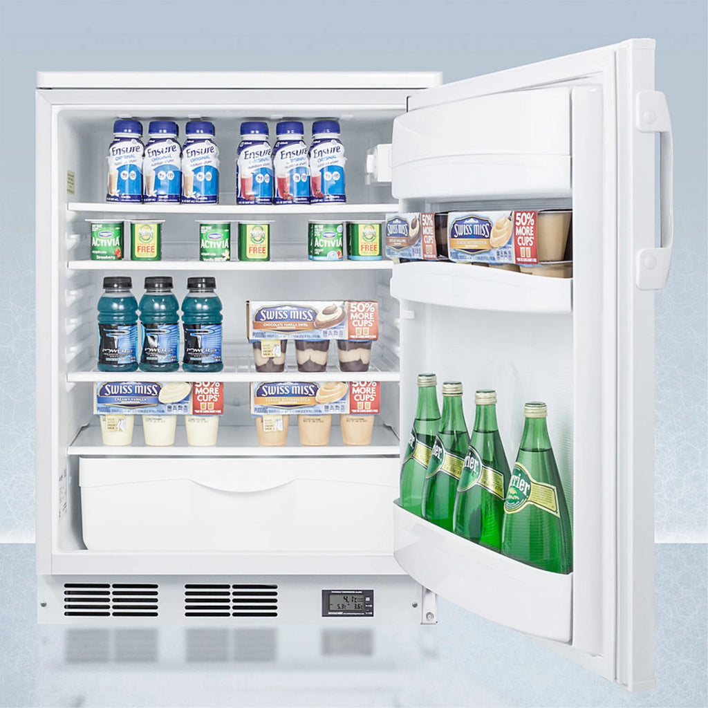 White Built-in or Freestanding All-Refrigerator with Front Lock and Digital Temperature Display O320