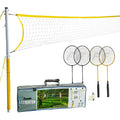 Badminton Net Family Set with 4 Steel Rackets and 2 Birdies A7168