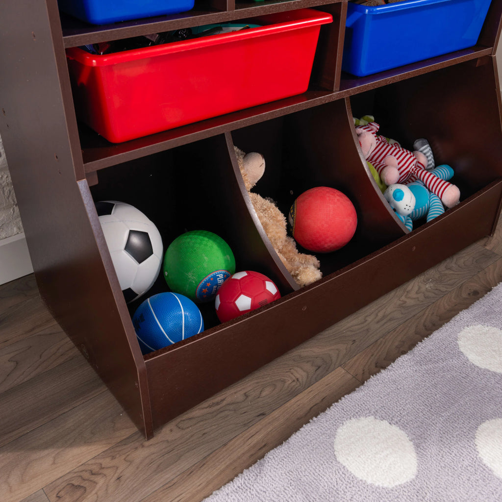 Wood Wall Storage Unit Organizer with 8 Bins K852