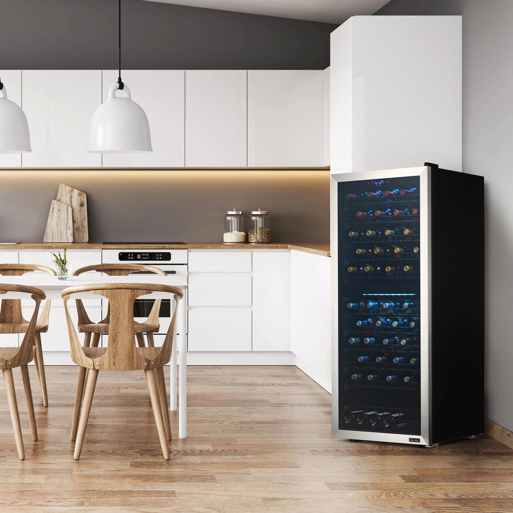 98 Bottle Dual Zone Stainless Steel Wine Refrigerator P174