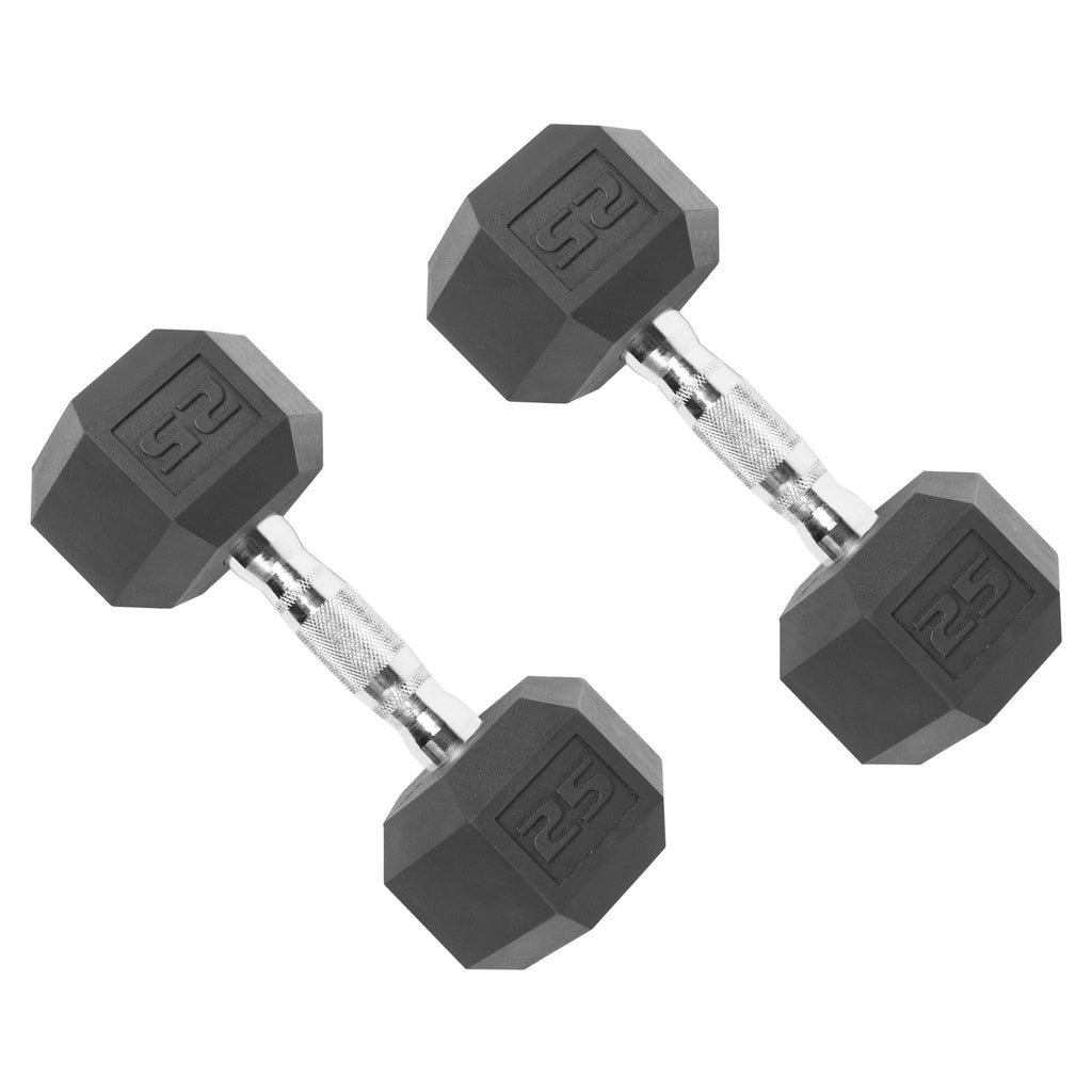 50 lb Rubber Hex Dumbbell Weight Set X8617