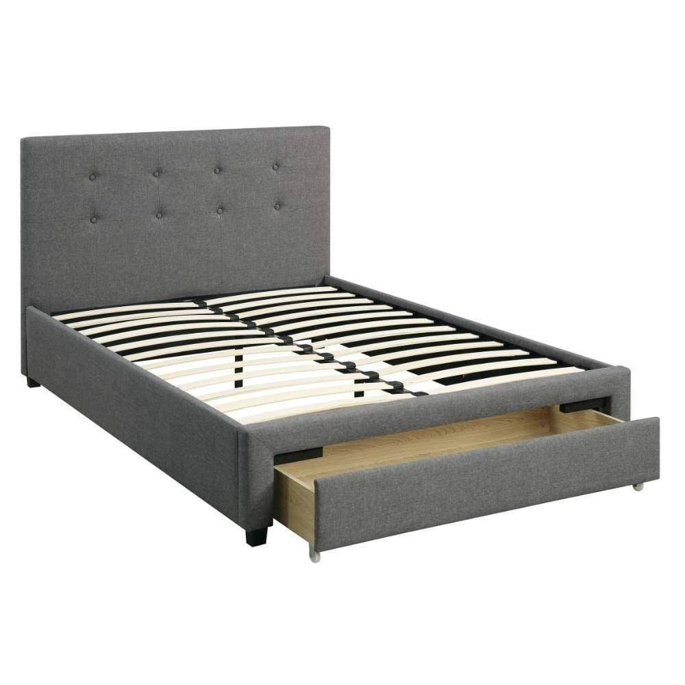 Gray Full Size Bed with Storage Drawer X124720