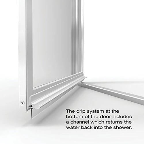 Clear Glass Shower Door Brushed Nickel Finish L855817