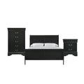 Queen Panel 3PC Bedroom Set in Black V283981