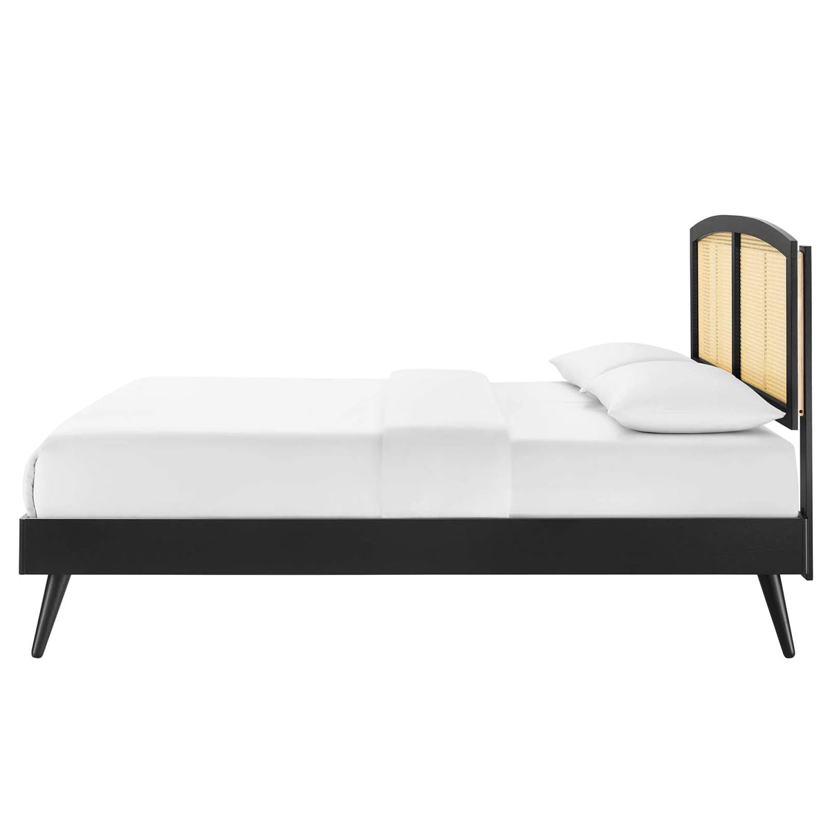 Black Wood Full Size Platform Bed Frame A689