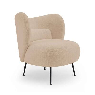 Beige Wool Armless Chair P9436