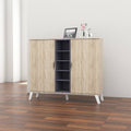 Oak and Grey Wood Storage Cabinet M7184