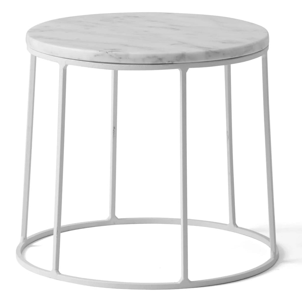 White Marble Top Wire Menu C278