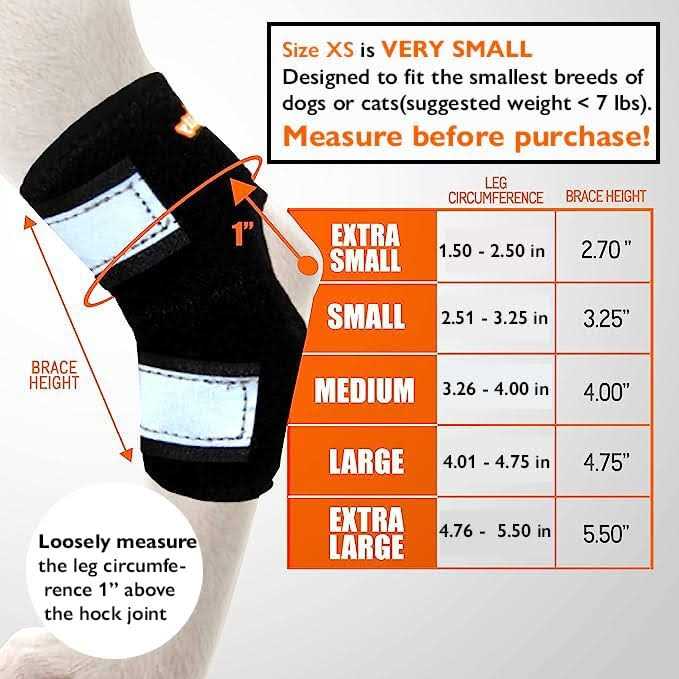 3-in-1 Short Rear Leg Support Small Dog Splint Braces D6620