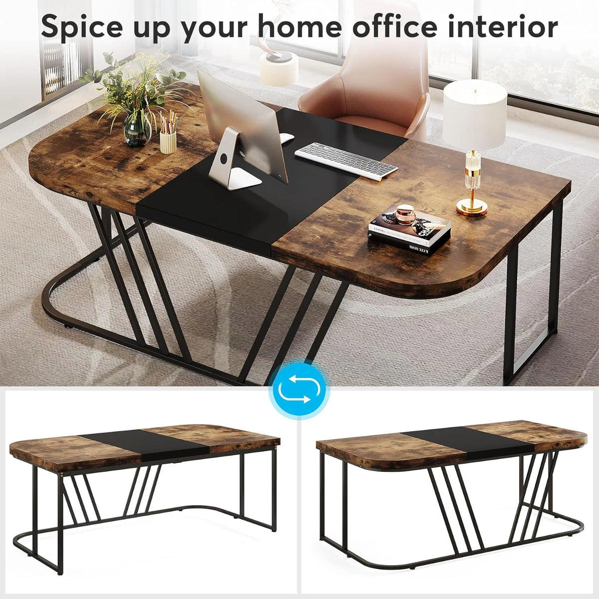 63" Industrial Executive Desk P7598