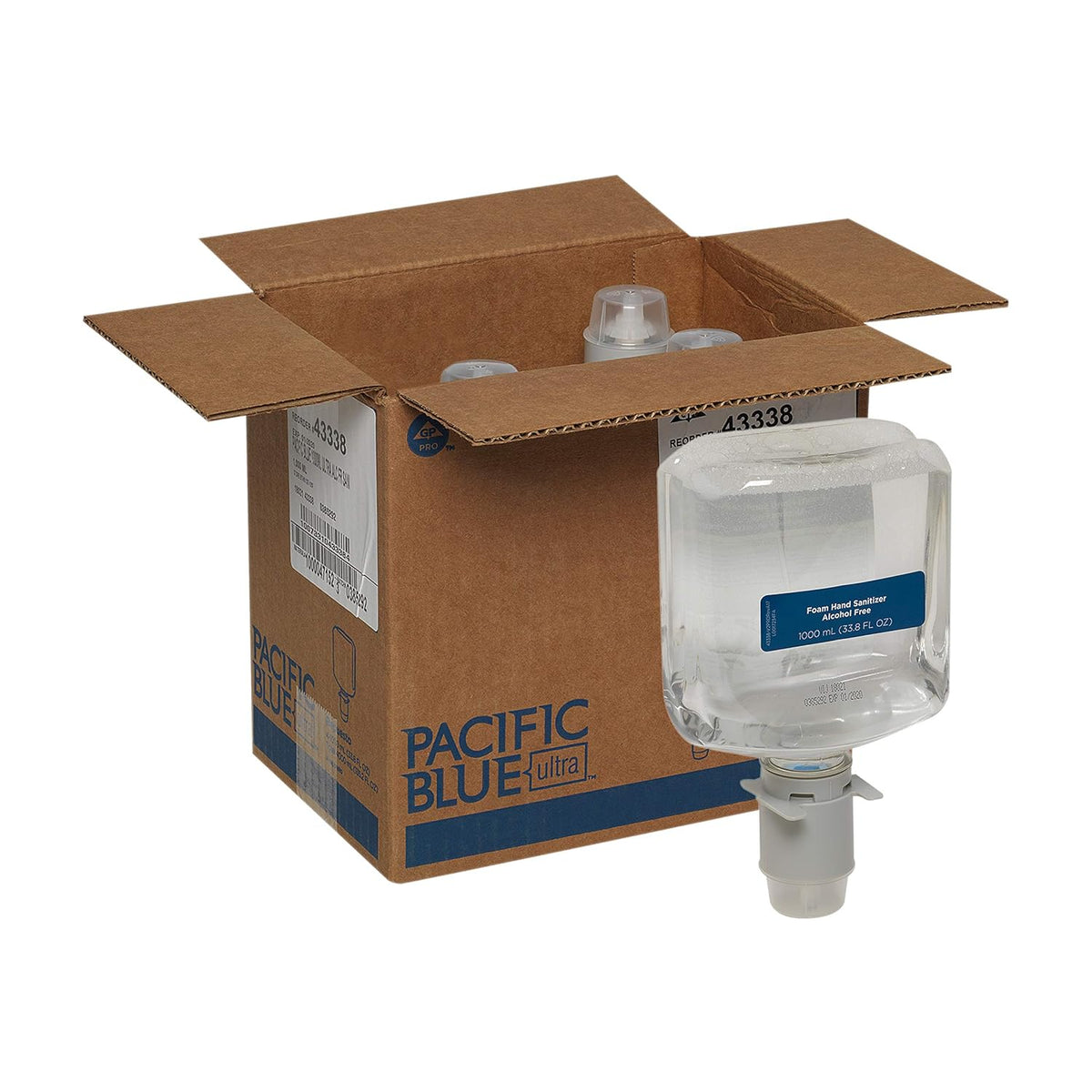 Pacific Blue Ultra Gentle Foam Hand Soap Refills, Dye and Fragrance Free, 1,200 mL, 4 Bottles, Pack of 2 C675511