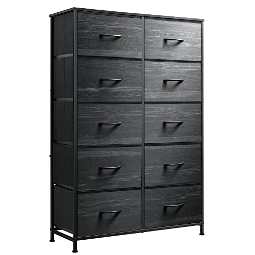 Black 10 Drawer Tall Dresser B54070